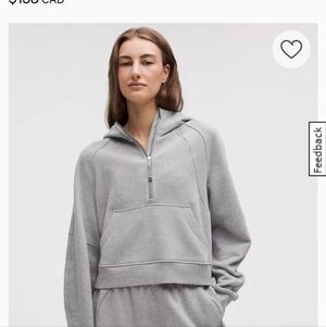 lululemon athletica Gray Half-Zip Hooded  Scuba Size XS/S